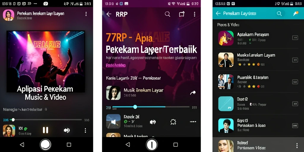 Antarmuka pengguna 77RP saat merekam layar dengan jelas.