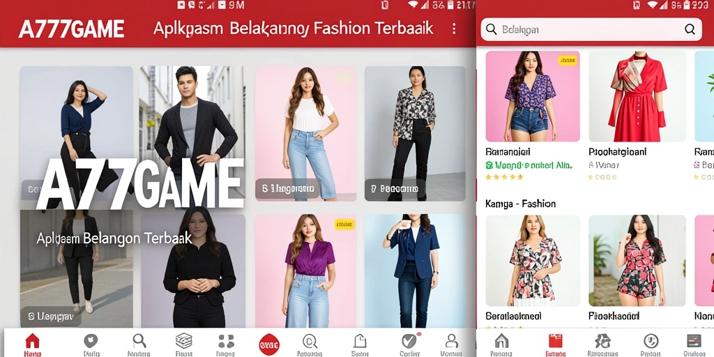 Tampilan antarmuka A777GAME yang menarik dan modern untuk belanja Fashion.