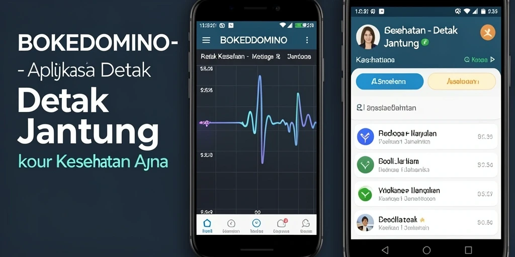 Antarmuka aplikasi BOKEDOMINO menampilkan pemantauan detak jantung secara real-time.