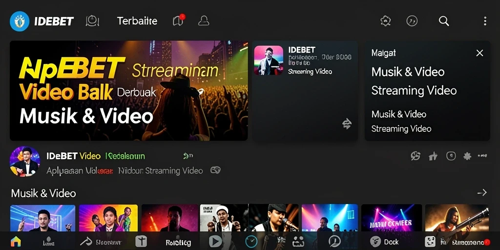 Tampilan antarmuka aplikasi IDEBET saat streaming Video.