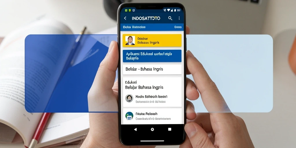 Tampilan antarmuka aplikasi belajar bahasa Inggris yang menarik.