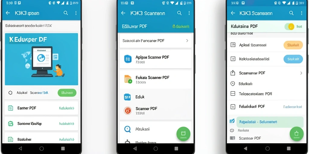 Antarmuka K3K3 yang intuitif dengan berbagai fitur praktis untuk Scanner PDF.