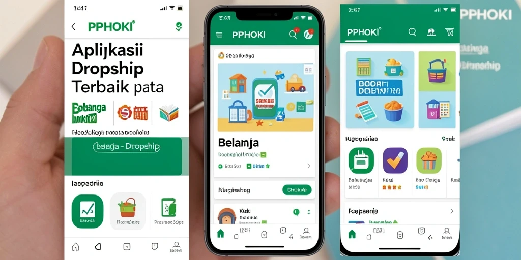 Antarmuka PPHOKI menampilkan fungsi aplikasi Dropship yang sederhana dan efektif.
