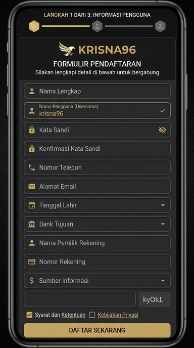 Cara Praktis Registrasi Akun Krisna96 di Android